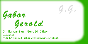 gabor gerold business card